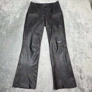 Vintage VS2 Vakko Pants Womens 4 Black Leather Western Boho Motorcycle Biker